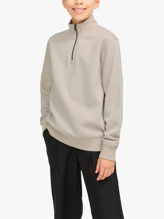 Детский полу-зип Bradley из хлопковой смеси Jack & Jones, Moonbeam — фото 2