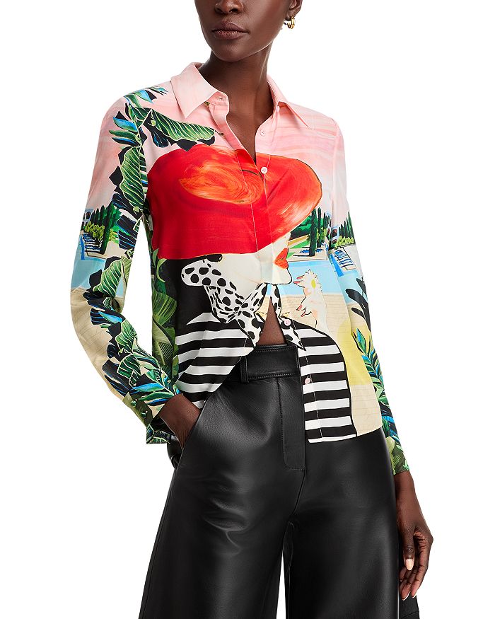

Шелковая блузка Willa Alice and Olivia, зеленый