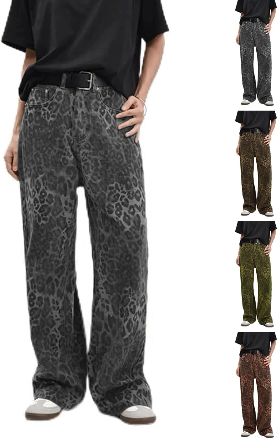 

Женские джинсы Leopard Baggy Low Rise с карманами Bakgeerle