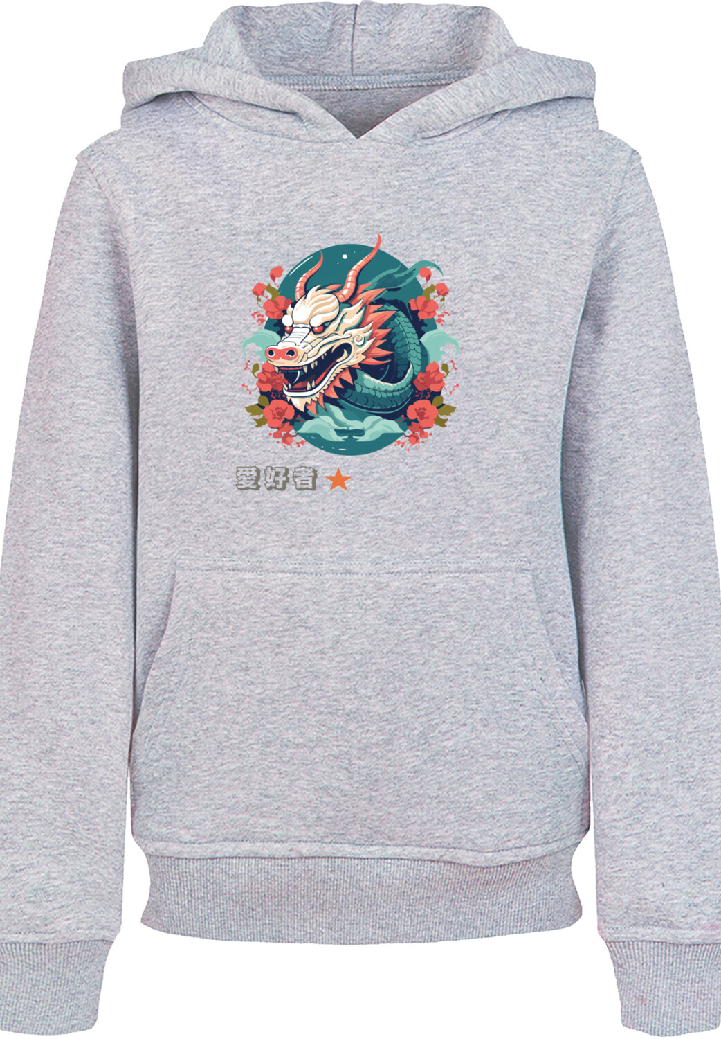 

Пуловер F4NT4STIC Hoodie Drache mit Blumen, цвет grau meliert