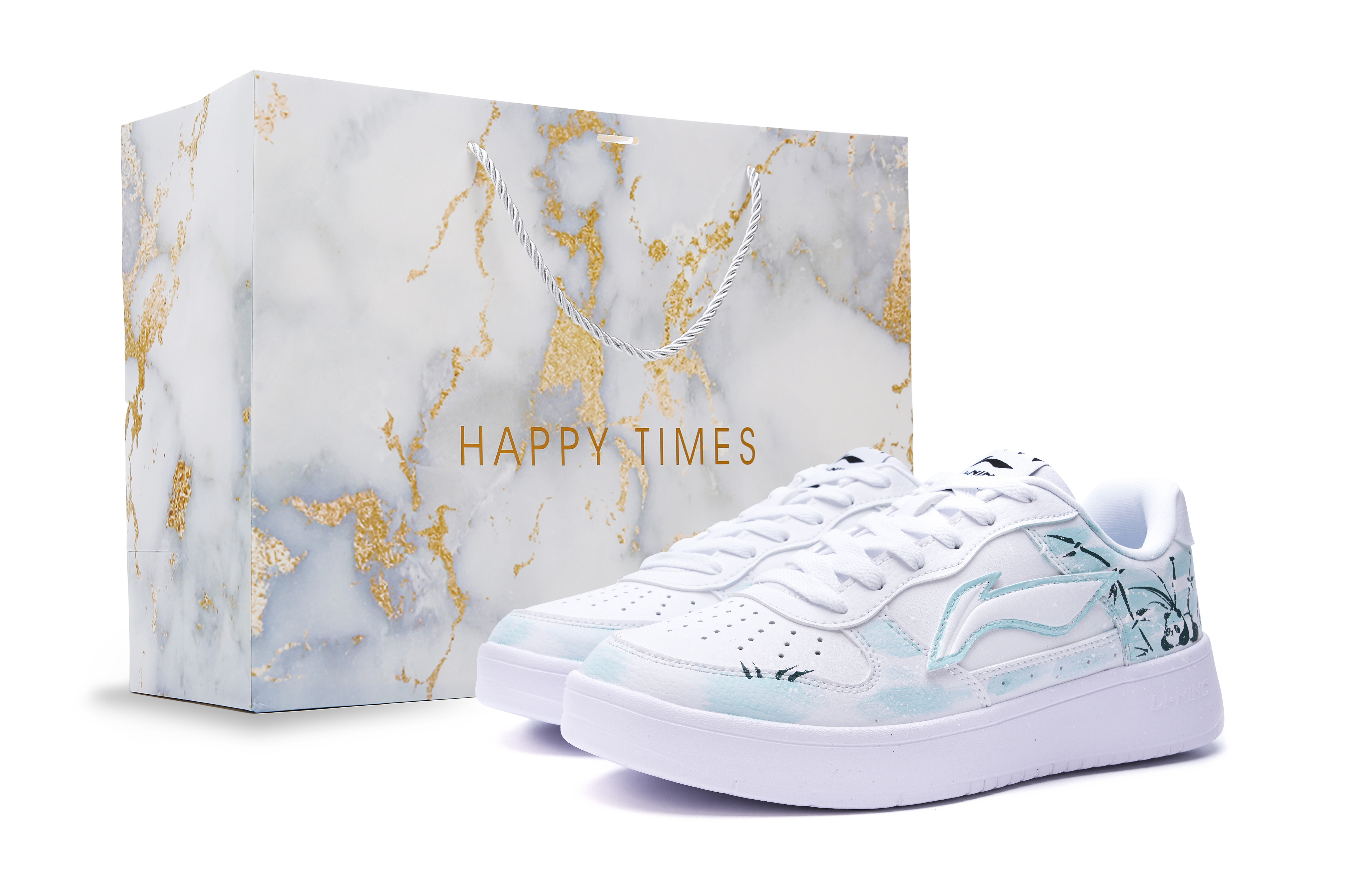 

LINING Кроссовки для скейтборда Pontoon Boats, противоскользящие, износостойкие, низкие, мужские, белые, синие