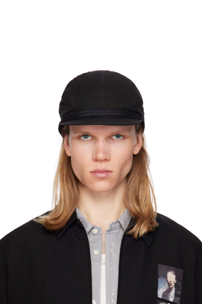 

Черная льняная шапка UNDERCOVER