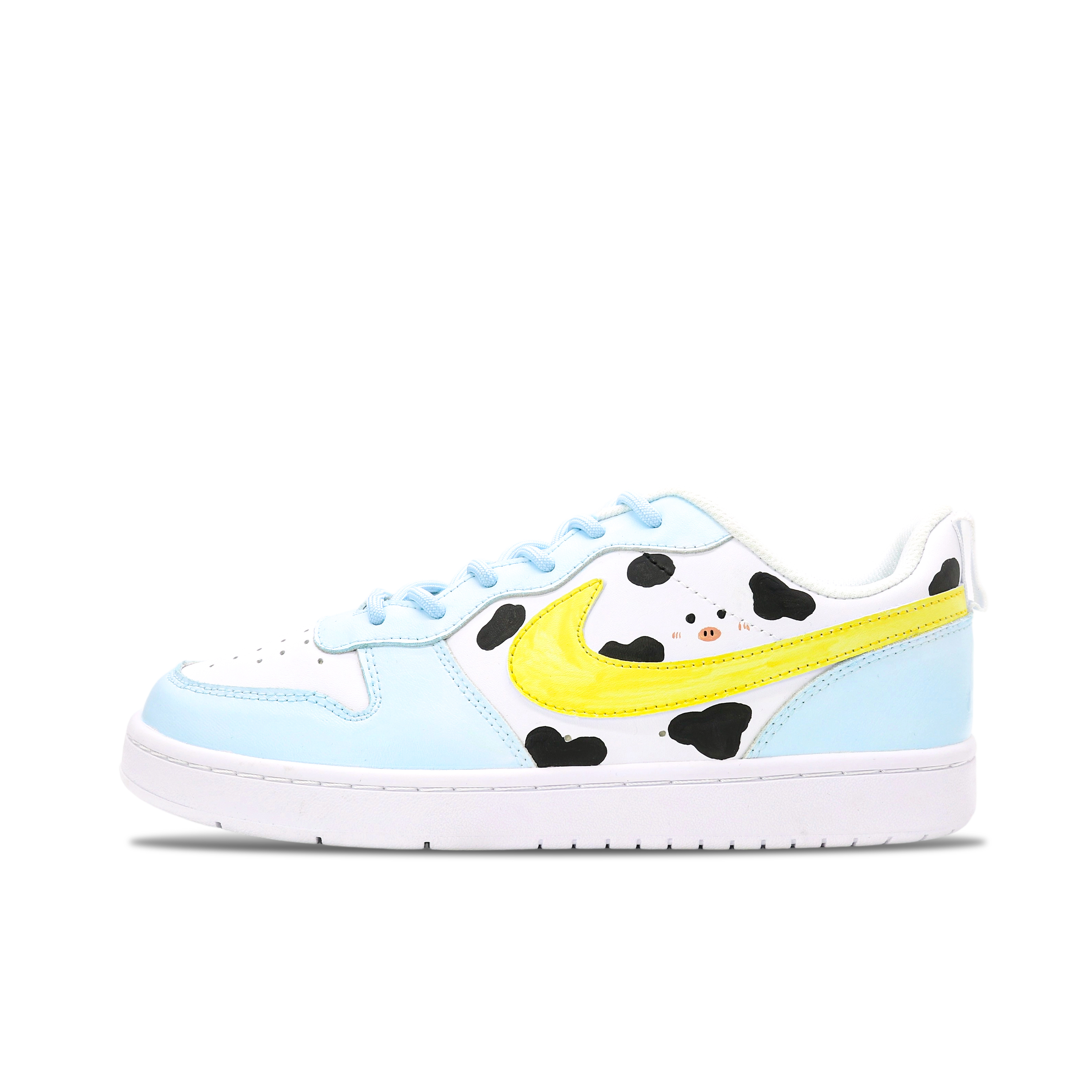 

Детские кроссовки для скейтбординга Court Borough Cow Bubble Cushioning, износостойкие, с низким верхом Nike, черный/синий/желтый