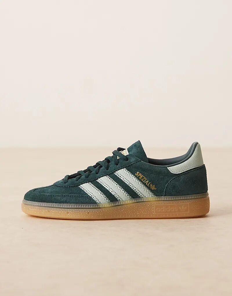 Темно-зеленые кроссовки adidas Originals Handball Spezial с резиновой подошвой — фото 2
