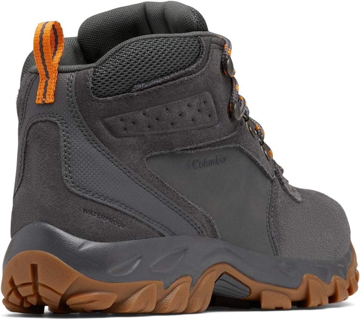 Кроссовки для походов Columbia Men's Newton Ridge Plus II Suede Waterproof, Dark Grey/Gold Amber — фото 2
