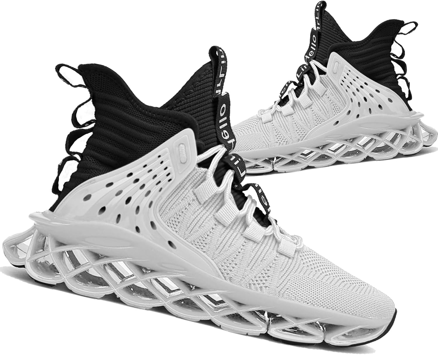 

Мужские кроссовки для бега Hello MrLin с противоскользящей подошвой, для тенниса и ходьбы, блейдовый тип, стиль хип-хоп, черный/серый