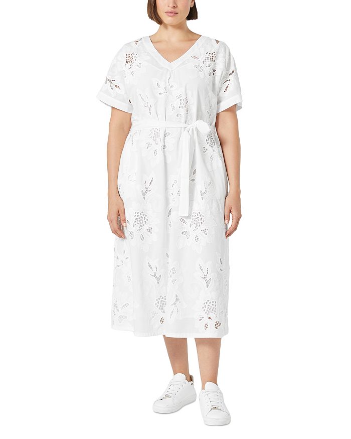 

Путешествие 2A Uscita Micaela Платье с цветочной вышивкой Marina Rinaldi, белый