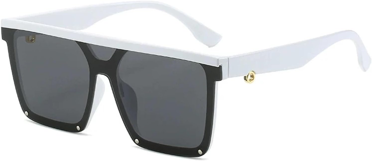 

Модные классические солнцезащитные очки для женщин и мужчин, винтажные, цельные, в большой оправе, для путешествий и вождения, с защитой от УФ-излучения UV400 TKKTLLT, White Gray