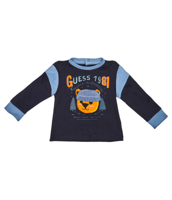 

Лонгслив Guess Regular Fit, синий / темно-синий