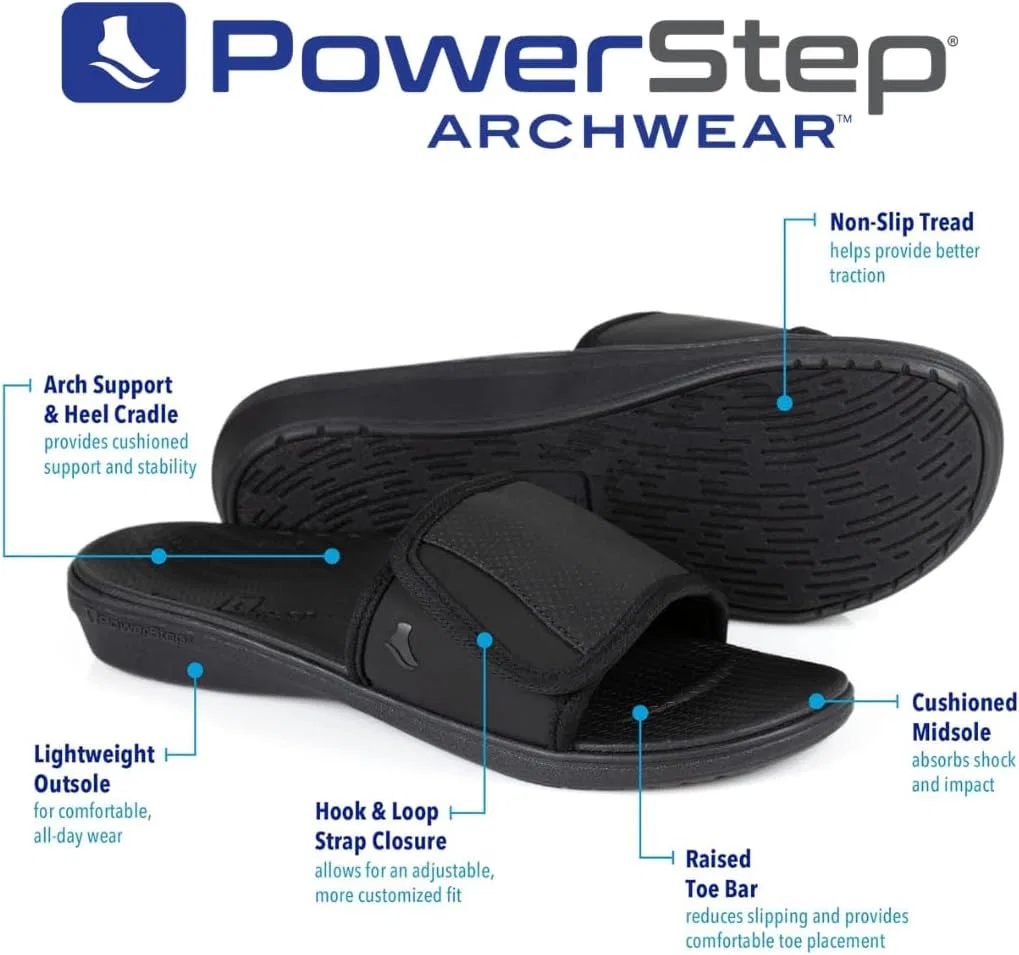 Спорт сандалии с поддержкой свода стопы PowerStep, черный — фото 3