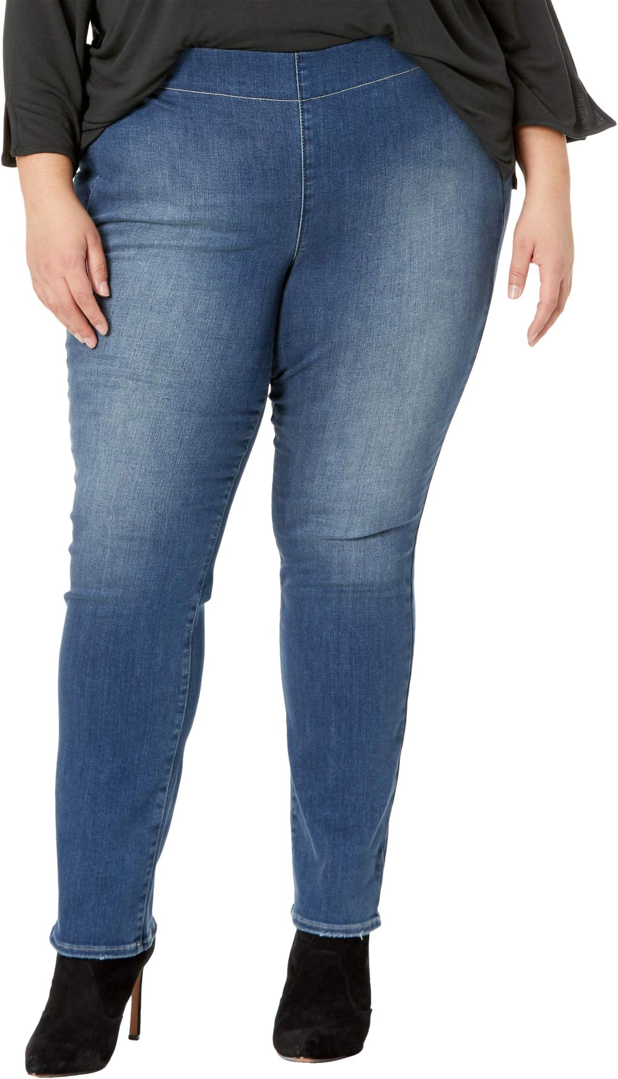 

Джинсы Nydj Plus Size Pull-On Straight Jeans in Clean Enchantment, цвет Clean Enchantment