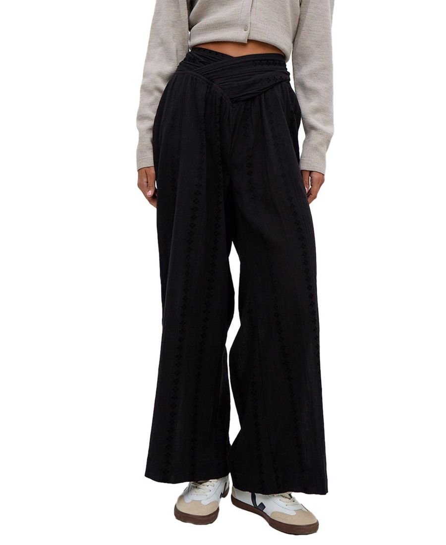 

Женские брюки Farrah с широкими штанинами и жаккардовым узором Raffya, Black