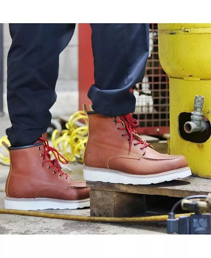 Мужские рабочие ботинки Moc Toe 6– Ботинки на танкетке со стальным носком – Подошва Vibram EVA – Рейтинг EH Berrendo, коричневый — фото 3