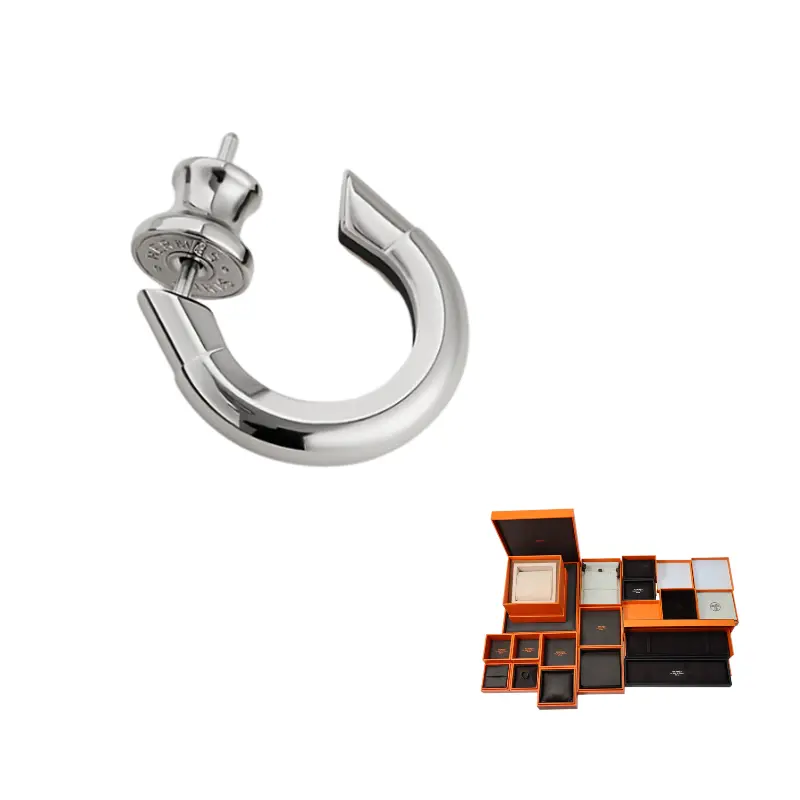 

HERMES Серебряные серьги с палладиевым покрытием для мужчин