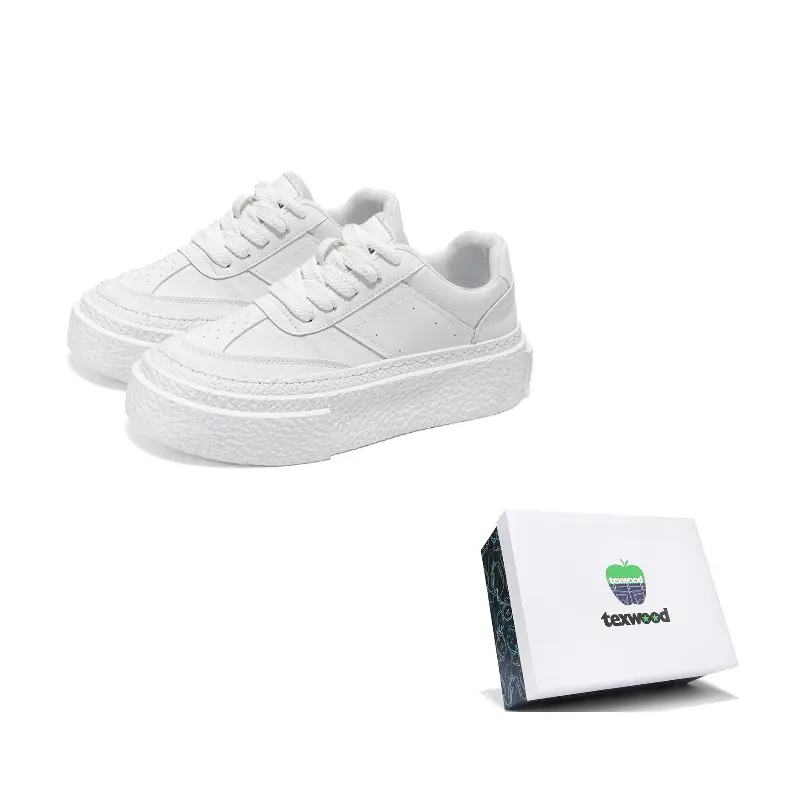 

TEXWOOD Мужские белые низкие скейтерские кроссовки с защитой от истирания и дышащим верхом, цвет White