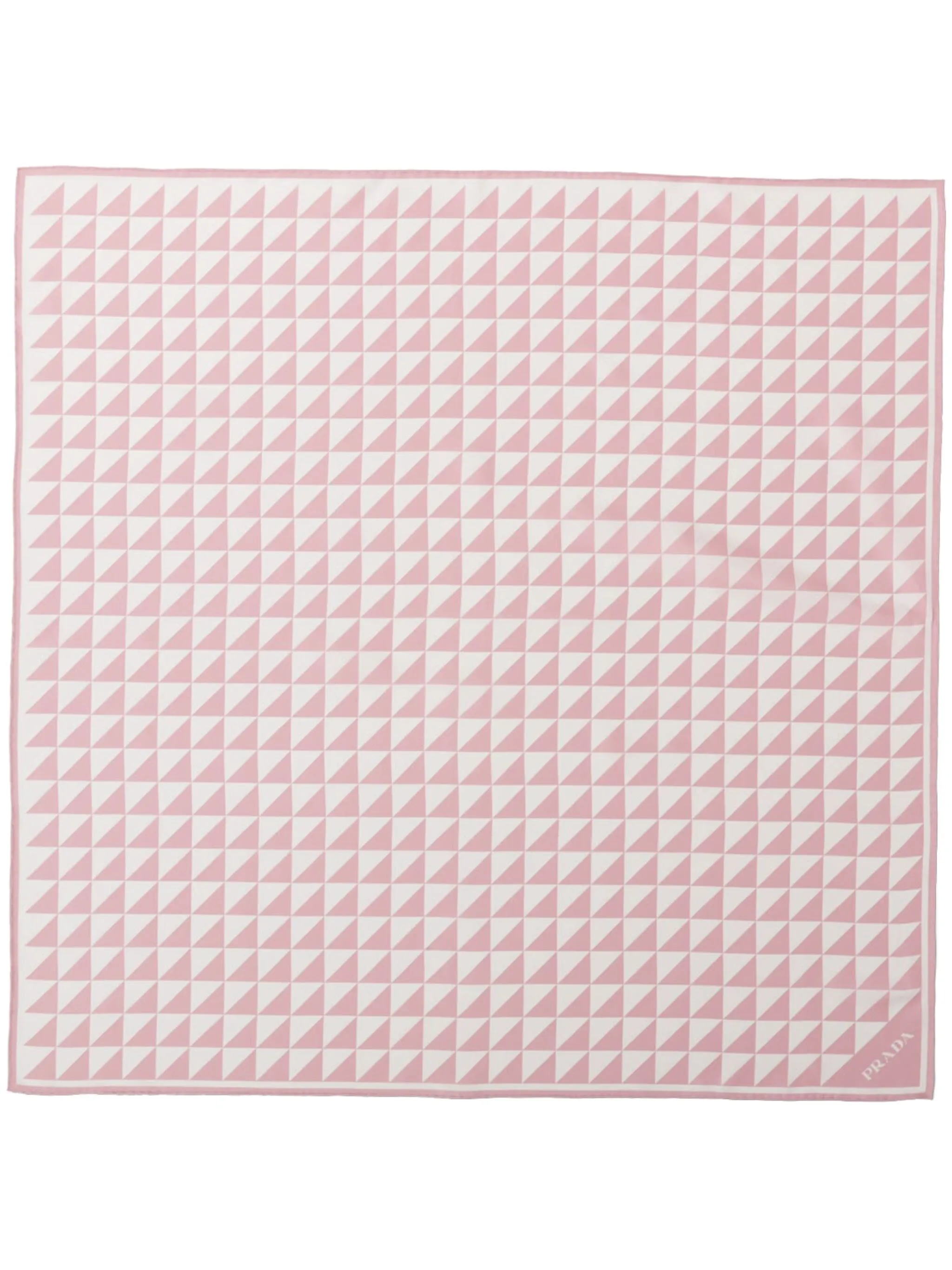 

Шелковый платок с геометричным принтом Prada, розовый