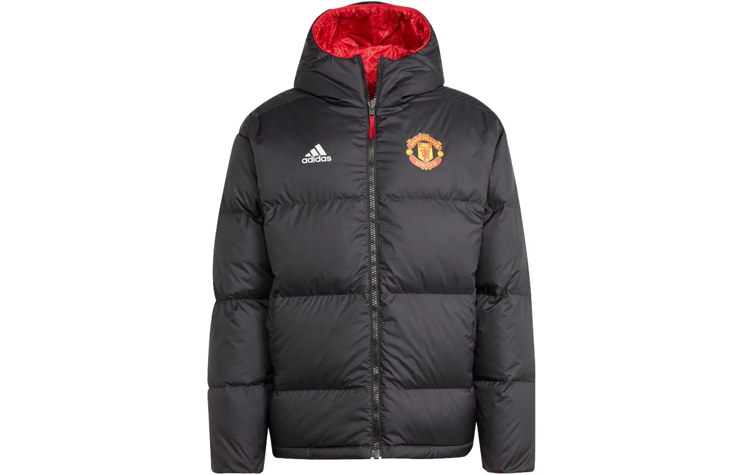 Пуховик Manchester United мужской Adidas, ярко-красный/черный — фото 3