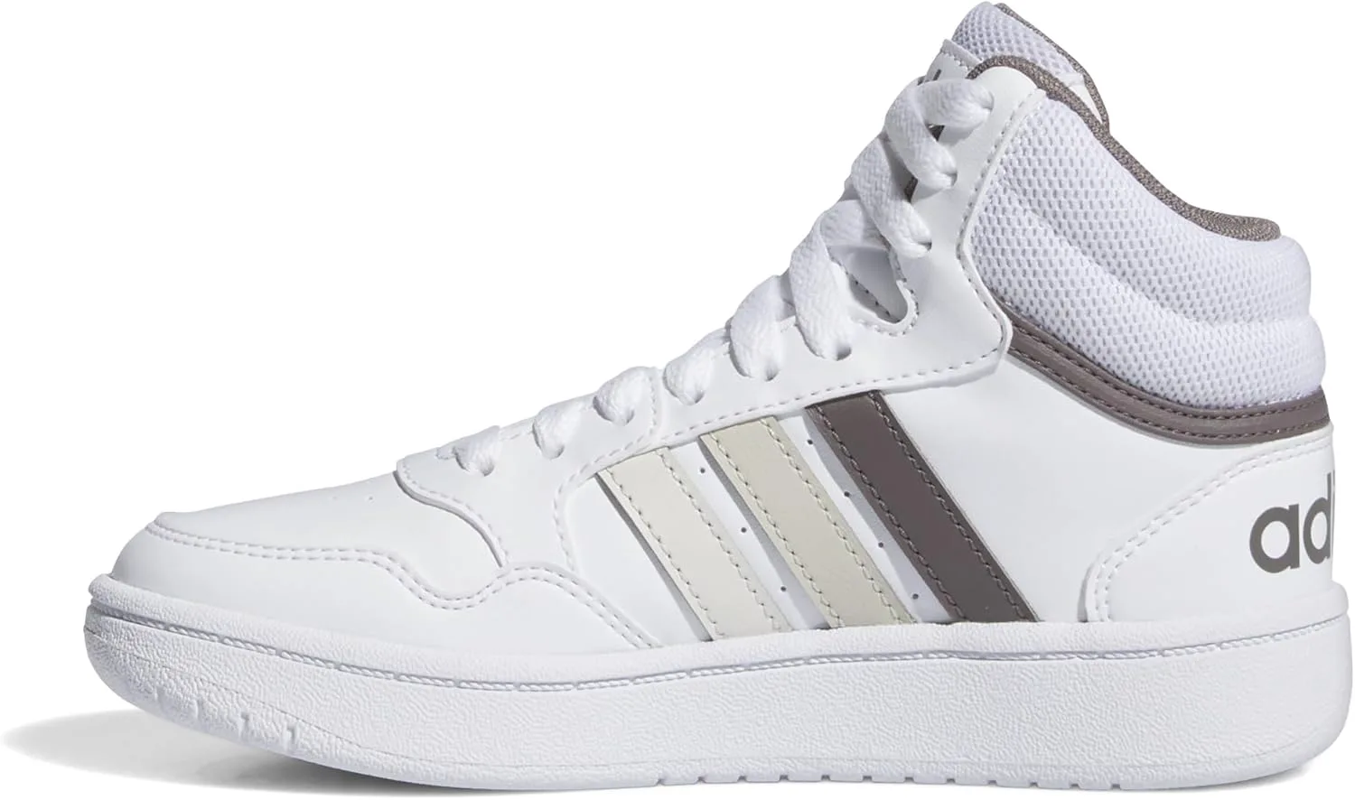 

Баскетбольные кроссовки Adidas Kids' Hoopds среднего верха, белый/серый
