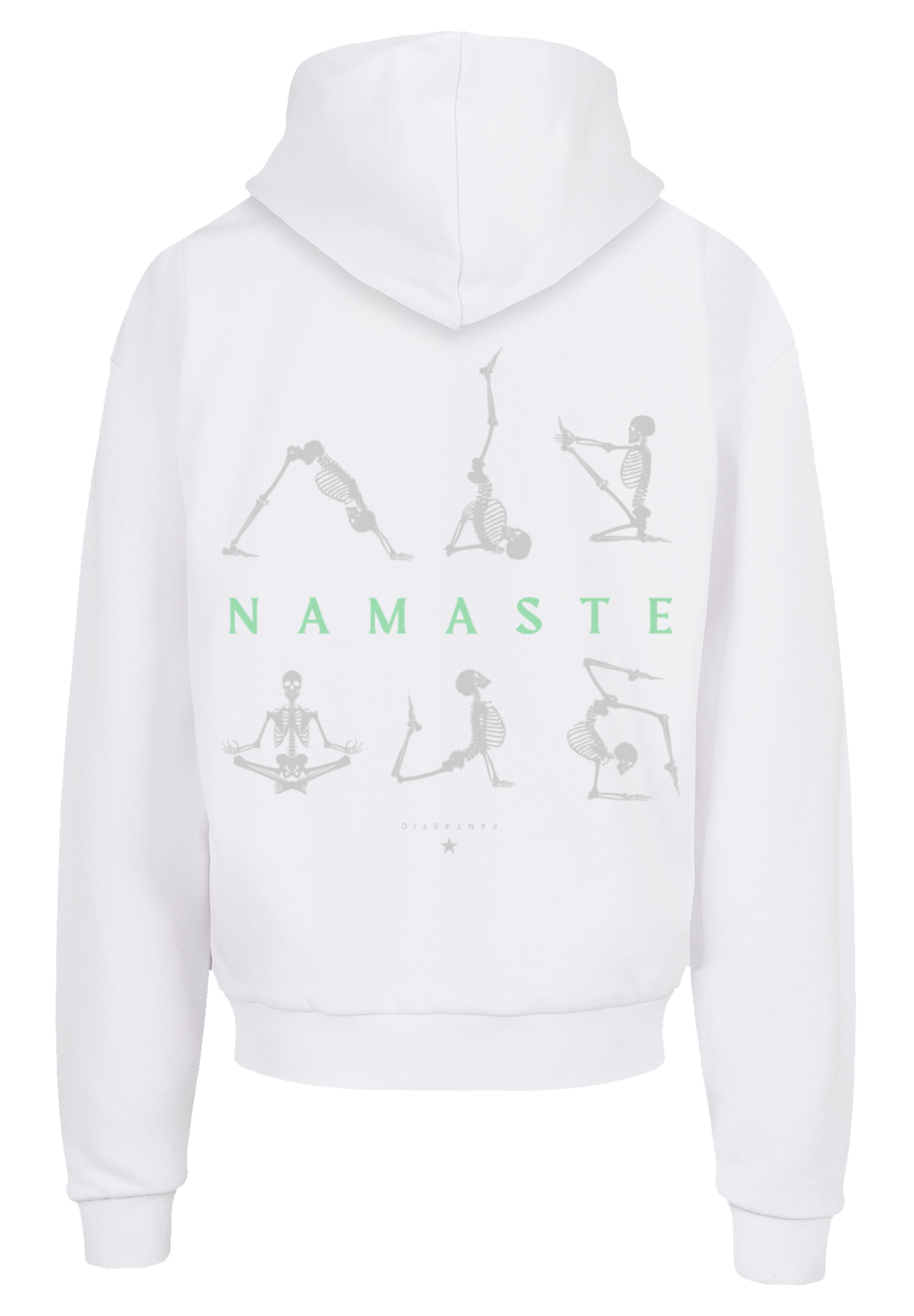 

Пуловер F4NT4STIC Ultra Heavy Hoodie Namaste Yoga Skelett Halloween, белый