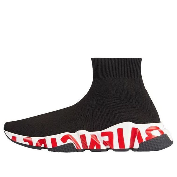 Кроссовки speed trainer 'midsole graffiti - black red' Balenciaga, черный