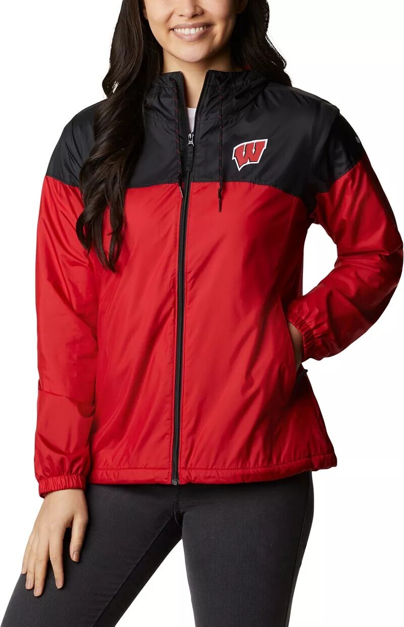 

Женская красная/черная куртка Columbia Wisconsin Badgers с подкладкой вперед