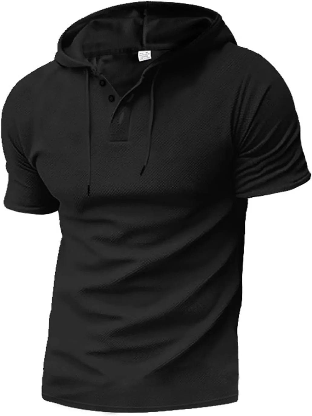 Мужская хлопковая худи с коротким рукавом Slim Fit для фитнеса — фото 3