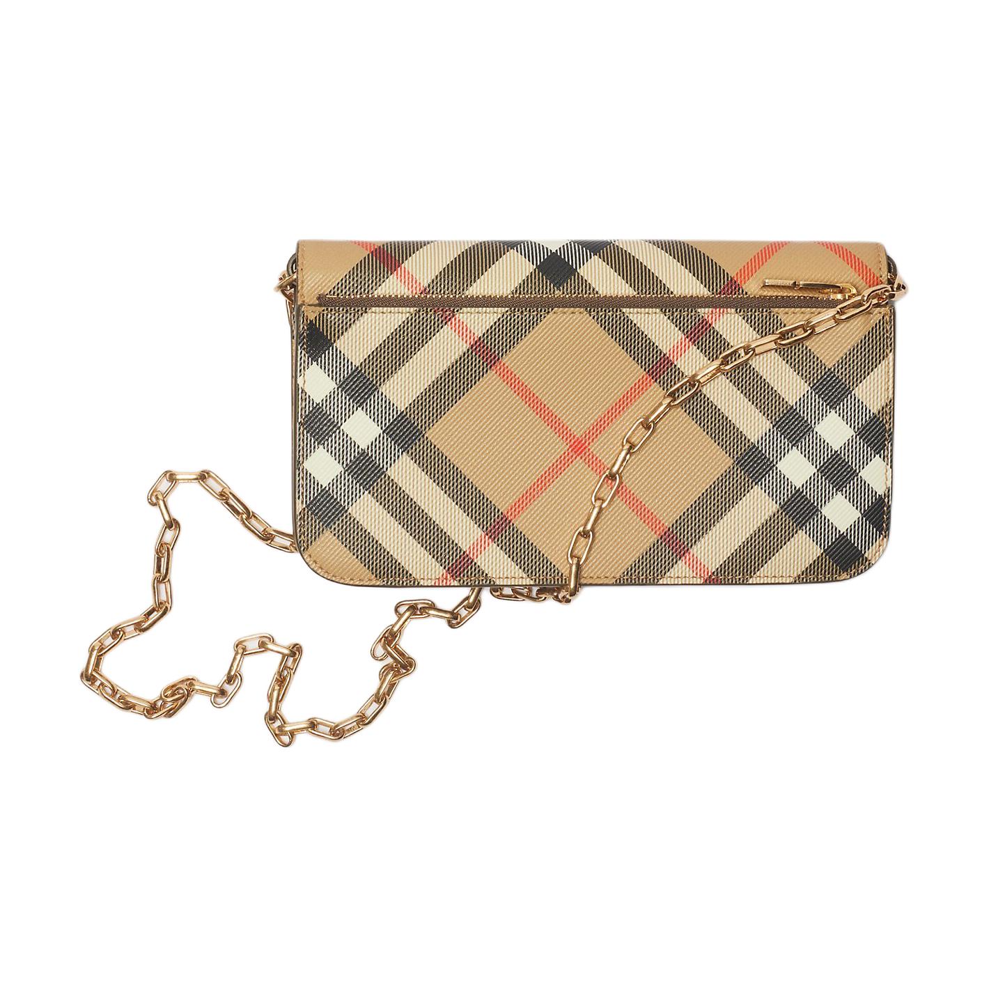Кошелёк из полиуретана и полиэстера женский песочный Burberry — фото 2
