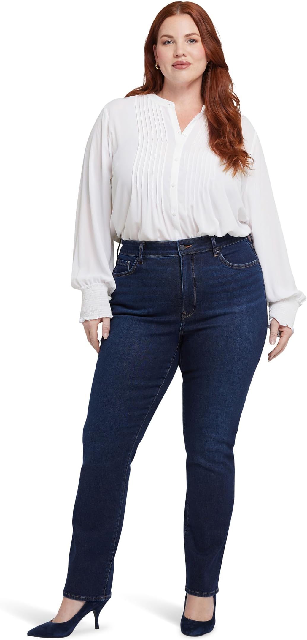 

Джинсы NYDJ Plus Size High Rise Marilyn Straight in Riverbridge, цвет Riverbridge