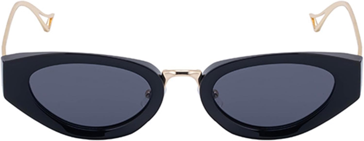 

bullabulling Винтажные солнцезащитные очки в стиле стимпанк «кошачий глаз» для женщин и мужчин, модные, с полуметаллической оправой, в стиле хип-хоп-панк, с защитой от УФ-излучения UV400, C1