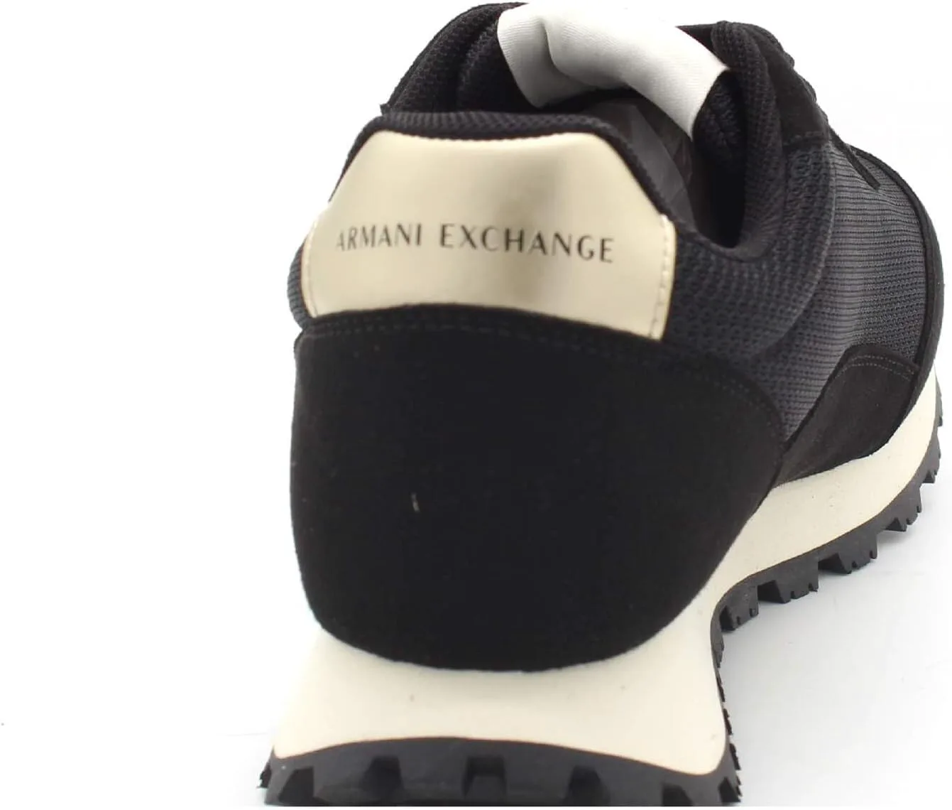 Женские кроссовки Armani Exchange из микрозамши с сетчатой вставкой, черный/бледно-золотой — фото 3