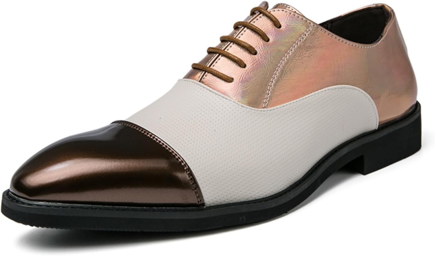 

Мужские туфли-оксфорды из двухцветной кожи с лоскутной отделкой, классические броги с шнуровкой, низкие с закрытым носком, для работы в офисе, прогулок, свадьбы и вечеринок, удобные, легкие, с нескользящей подошвой, формальные дерби Yrzhgdl, зол...