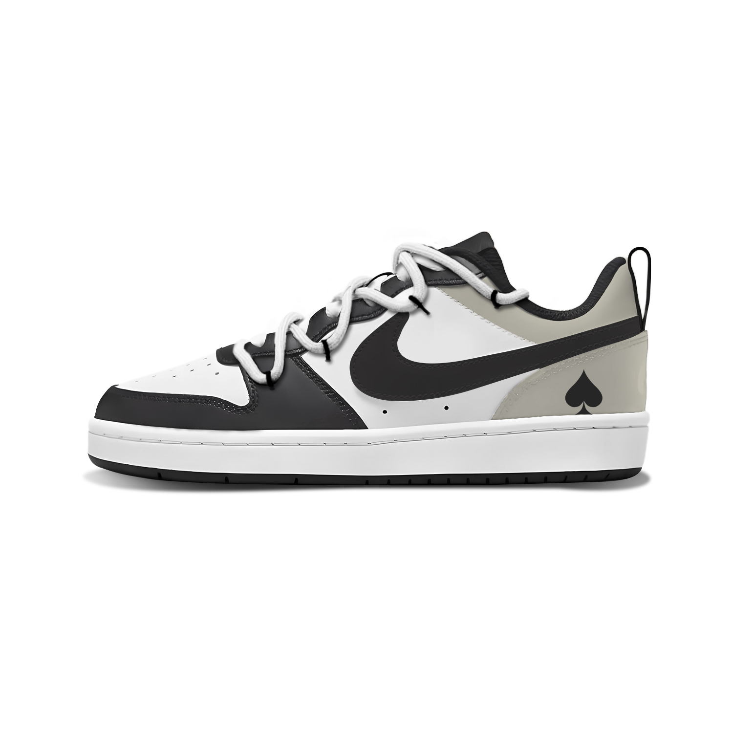 

Nike Court Borough Cool Black Spade нескользящие устойчивые к истиранию низкие кроссовки для скейтбординга Black Gray детские