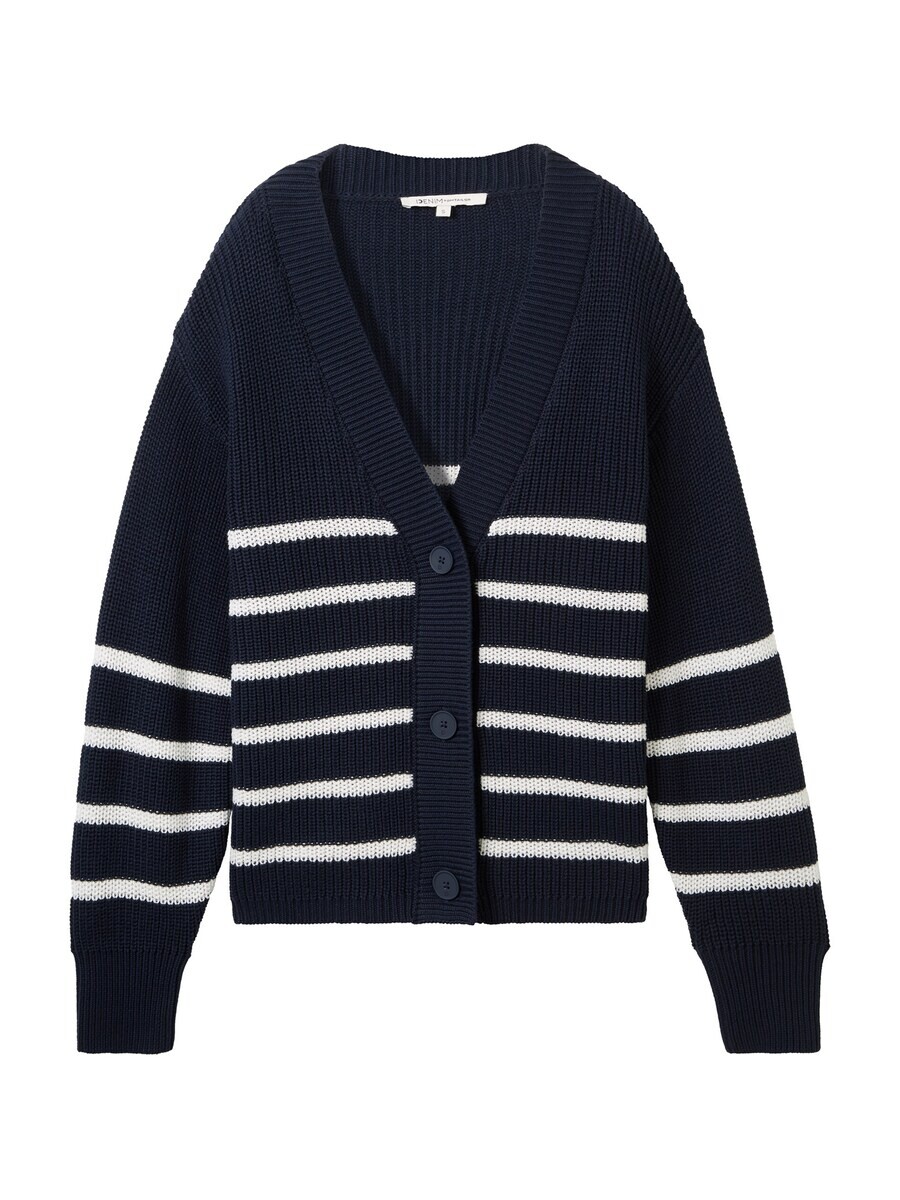

Вязаный кардиган TOM TAILOR DENIM Knit Cardigan, темно-синий