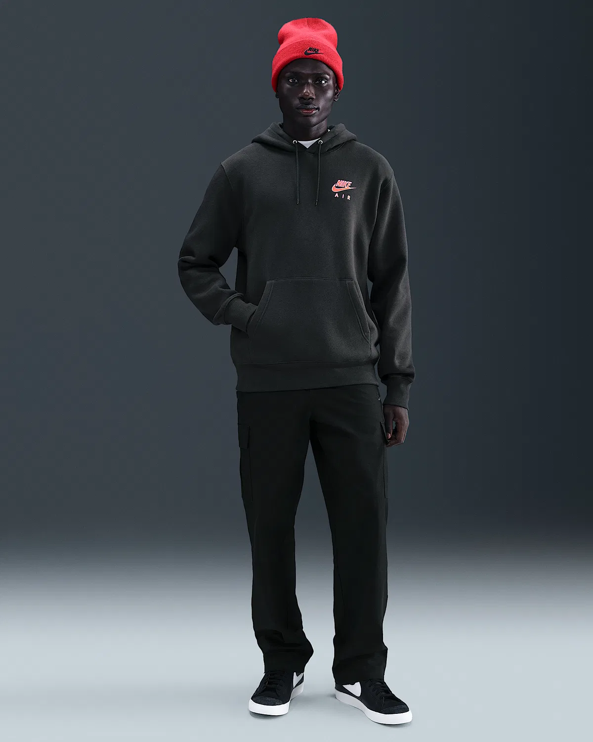 Пуловер Флис Худи Nike Sportswear Club, Off Noir — фото 4