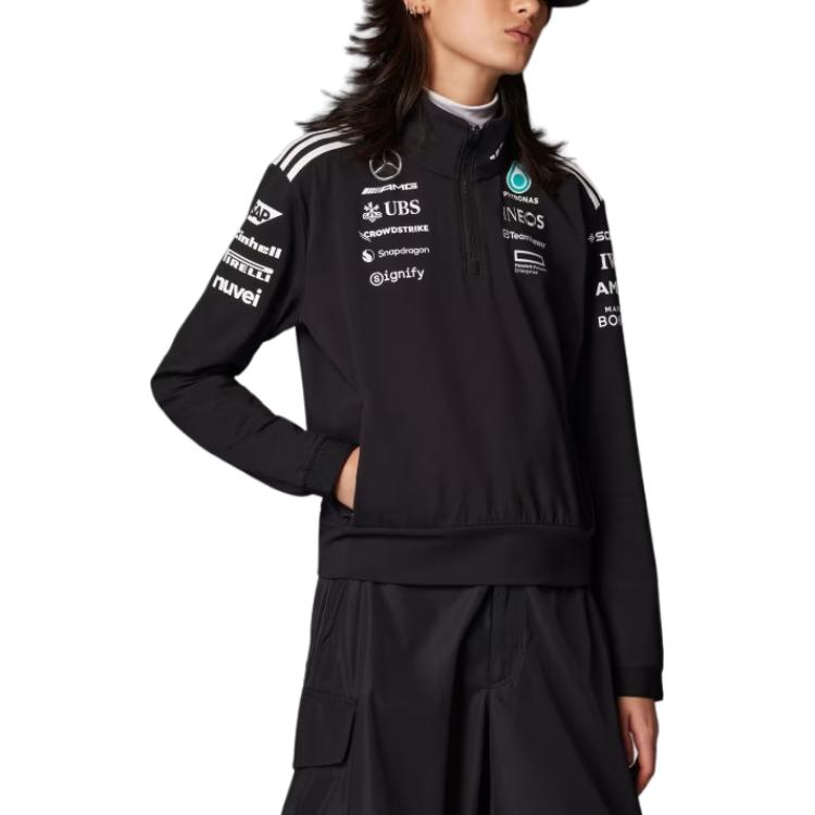 Adidas Толстовка MERCEDES AMG PETRONAS F1 TEAM SS25 Motorsport женская Black/White — фото 3
