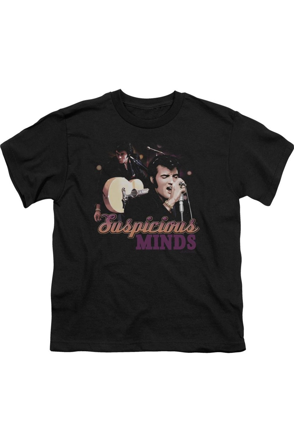 

Футболка с коротким рукавом для детей "Elvis Presley Suspicious Minds" Gildan, черный