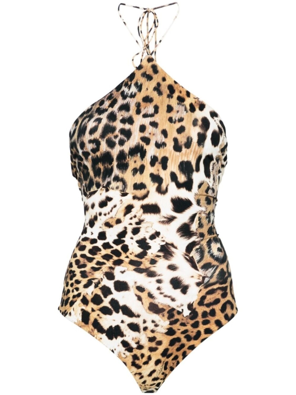

Roberto Cavalli боди с вырезом халтер и принтом Jaguar Skin, нейтральный цвет