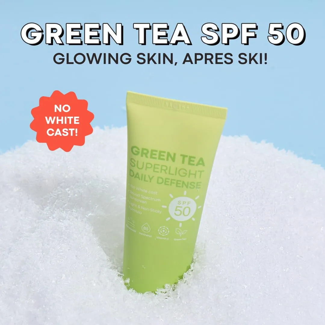 TONYMOLY Green Tea Korean Sunscreen SPF 50 - нежирный солнцезащитный крем для лица широкого спектра с ниацинамидом, пантенолом и гиалуроновой кислотой, дорожный размер 50 мл, White — фото 4