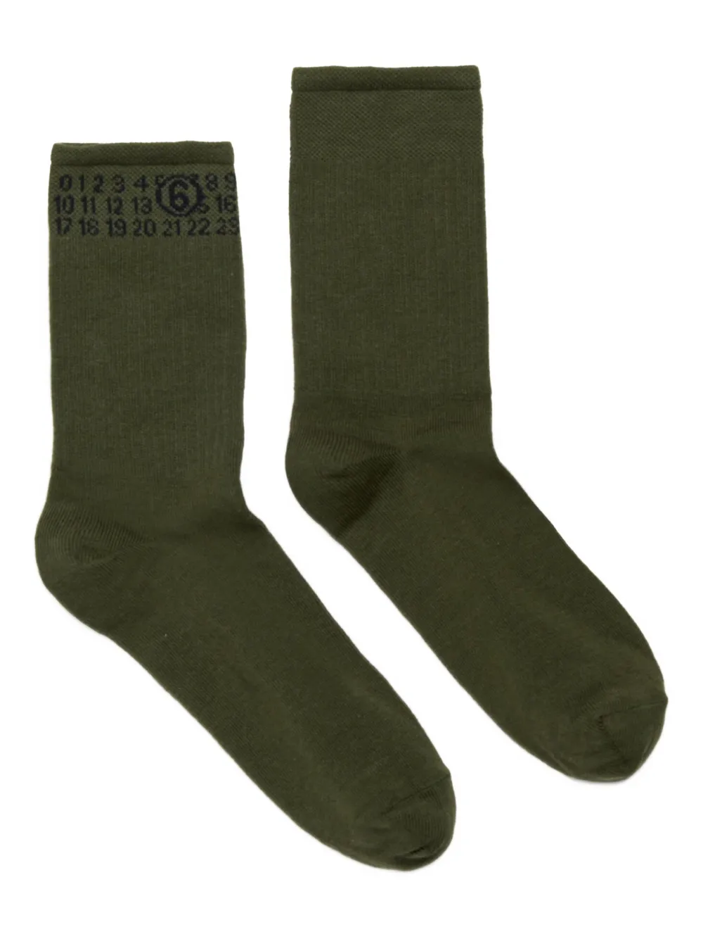 

Носки в рубчик с логотипом MM6 Maison Margiela Kids, зеленый