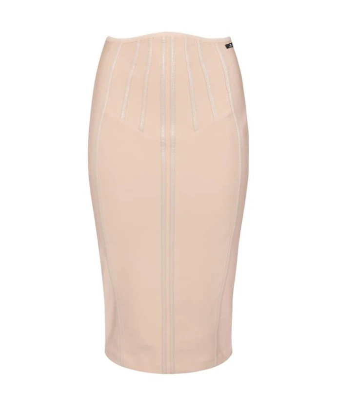 

Неопреновая юбка с корсетными деталями Elisabetta Franchi, розовый
