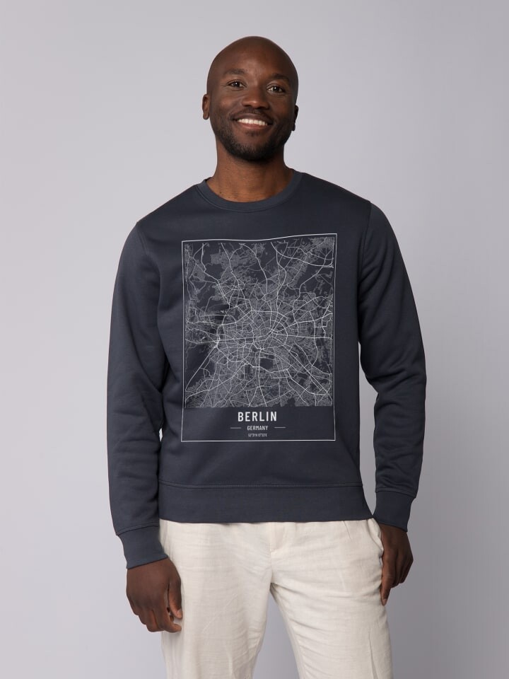 

Толстовка wat Apparel City maps Berlin Landkarte, цвет india ink grey