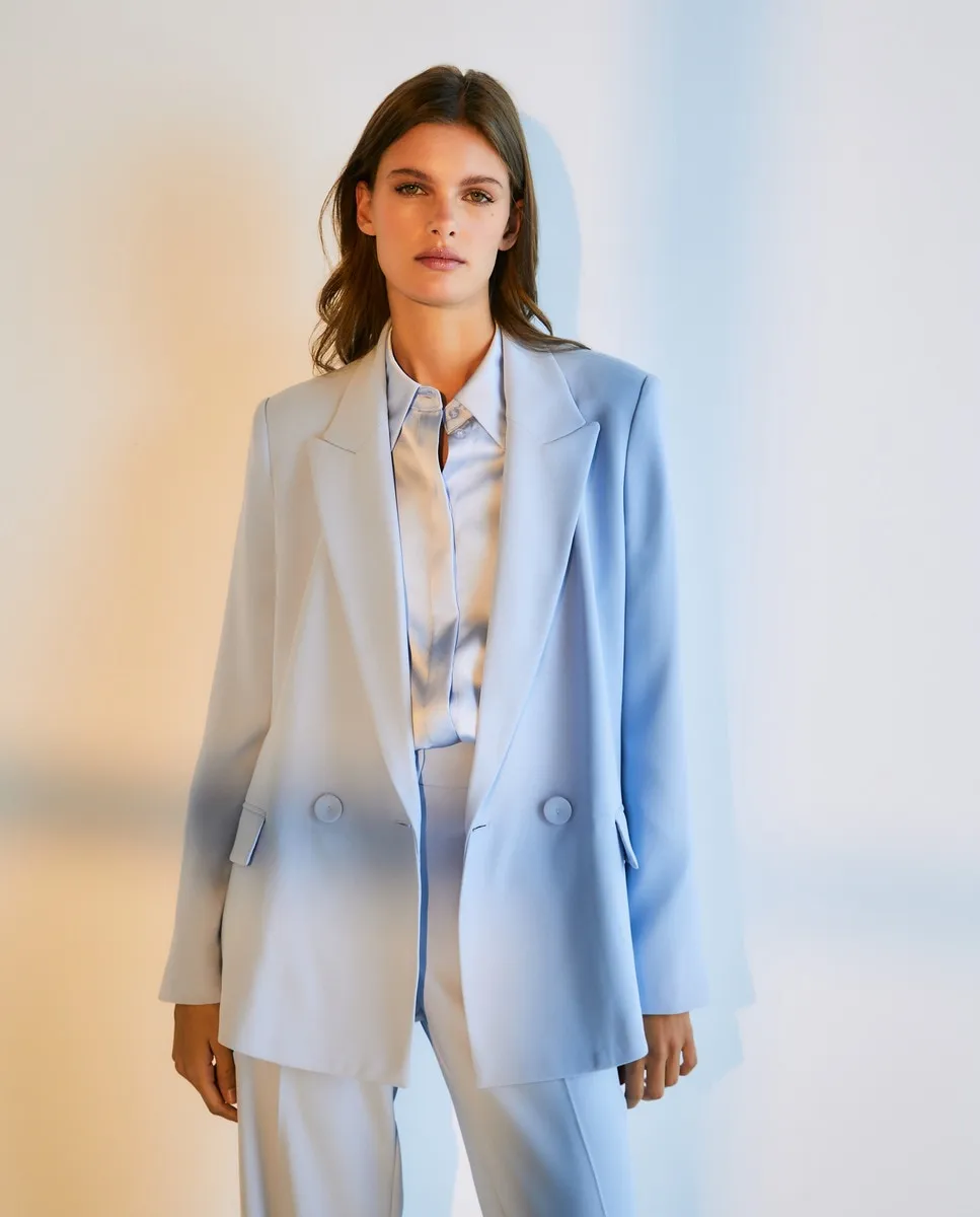 

Женский однотонный блейзер Woman El Corte Inglés, голубой