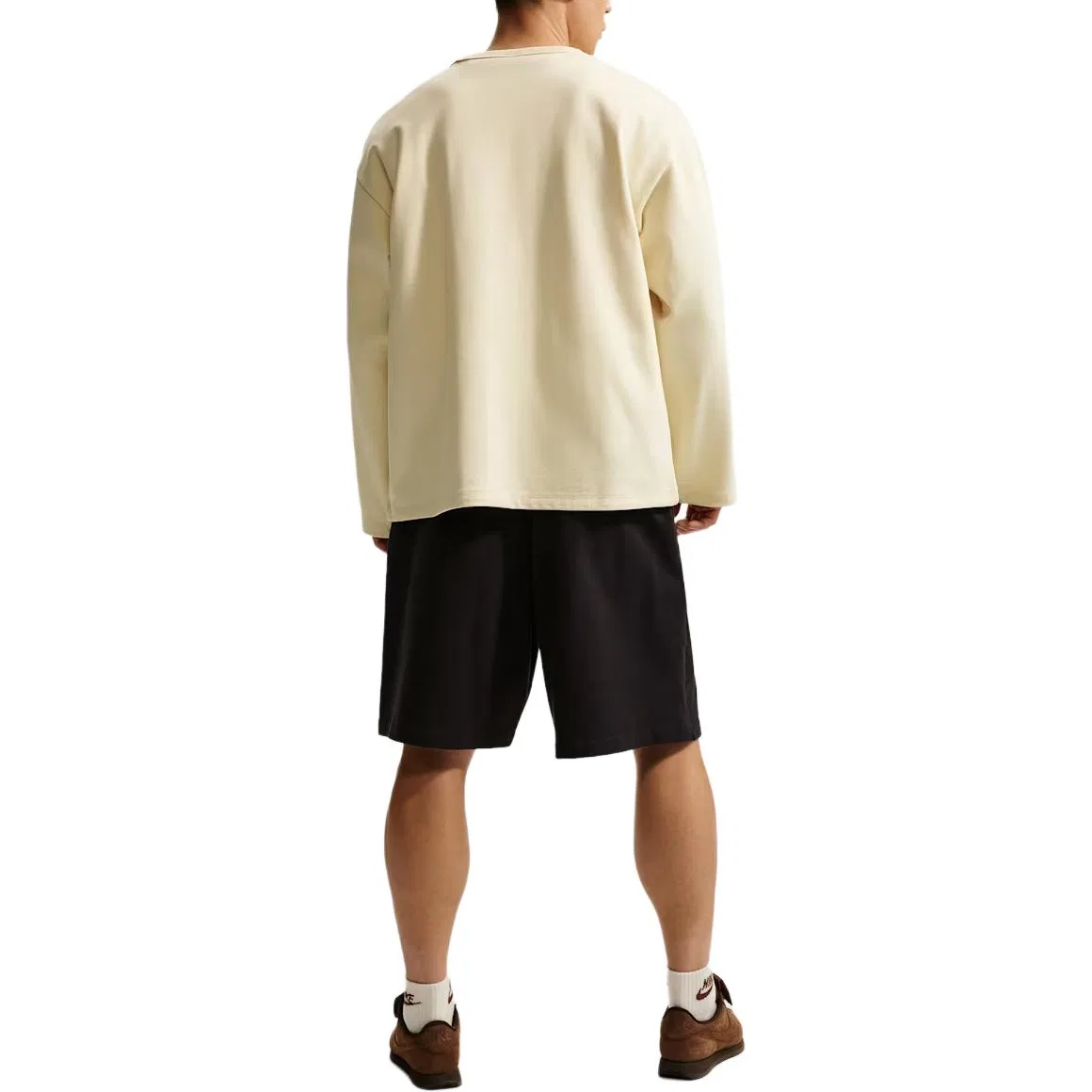 Свитшот мужской Nike Life Midweight Crew Coconut Milk/Royal Blue — фото 4