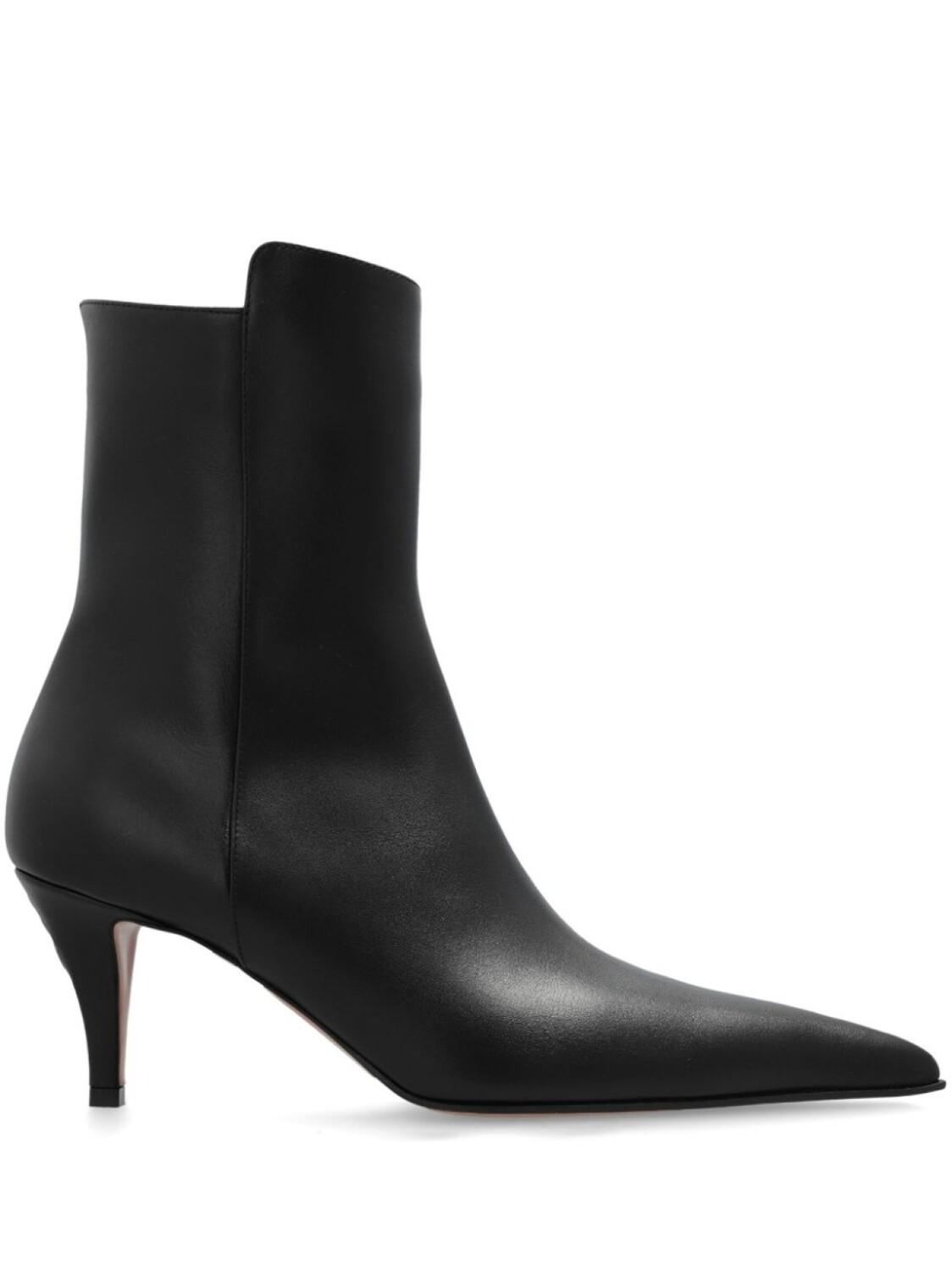 Alexander McQueen 80мм кожаные сапоги, черный