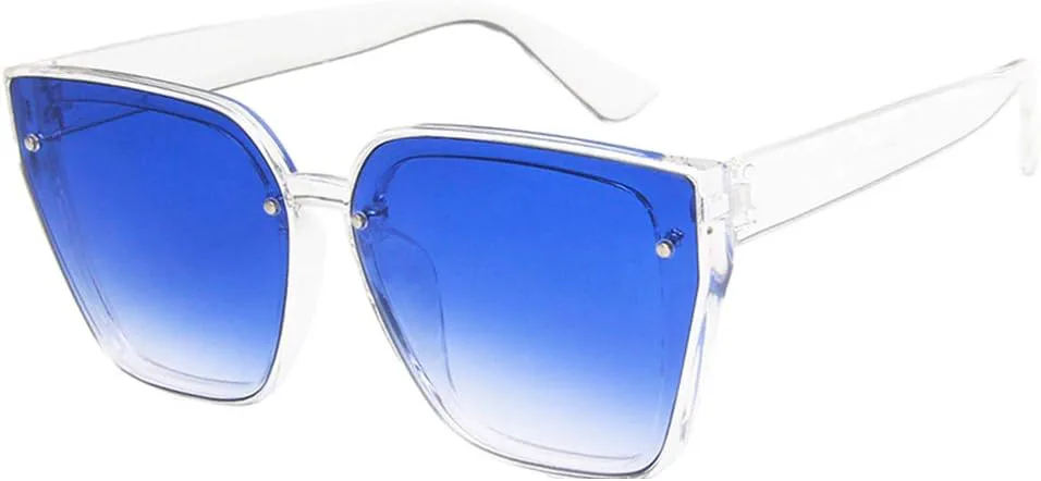 

Солнцезащитные очки Shiratori унисекс, модные, ярко-черные, серые, для отдыха, квадратные, неполяризованные, с защитой от УФ-излучения UV400, Transparent Blue