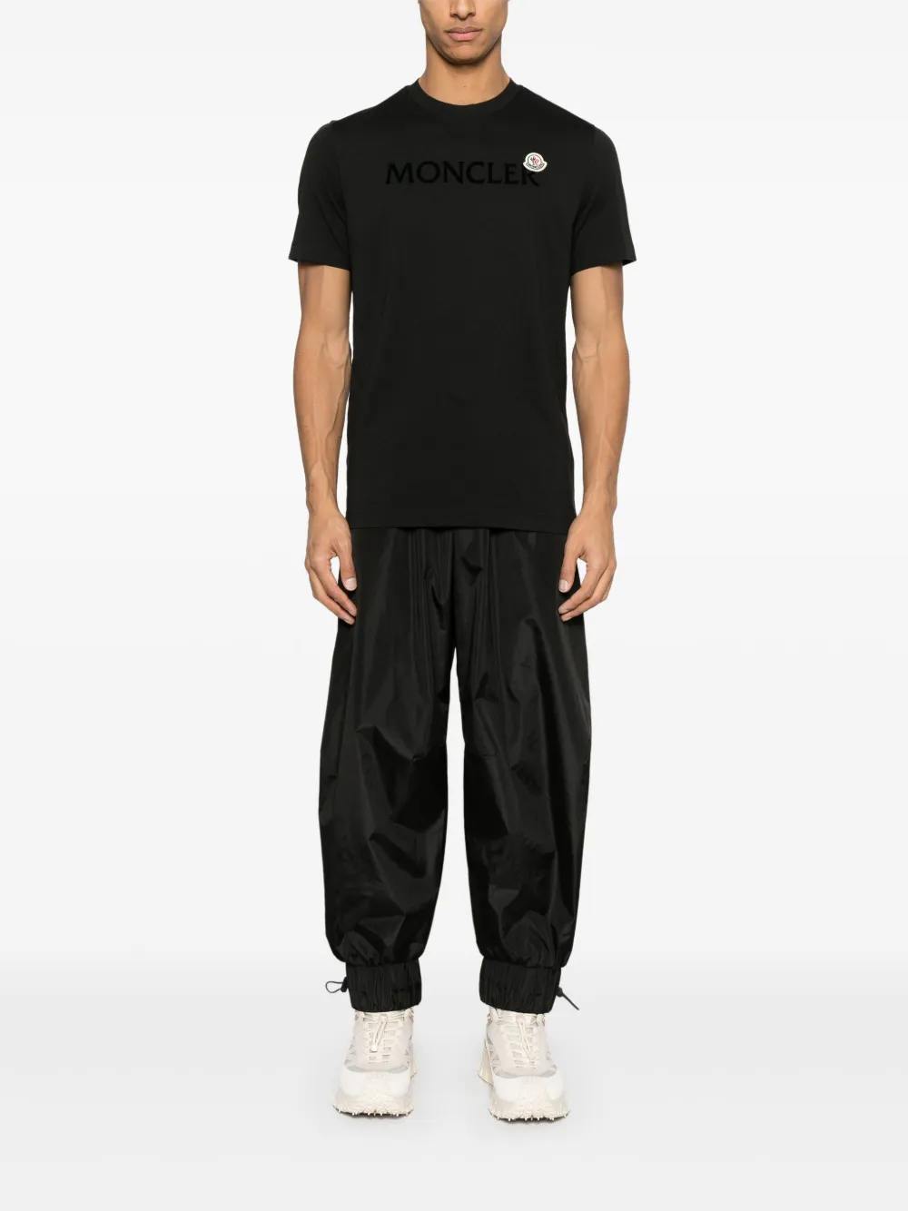 Футболка с фактурным логотипом MONCLER, черный — фото 2