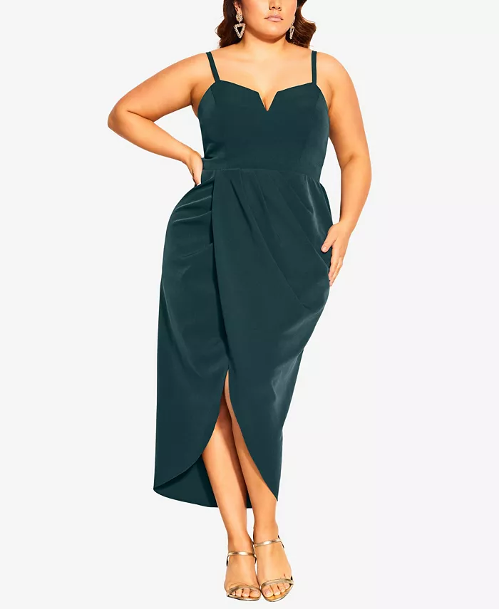 

Платье Sassy V больших размеров CITY CHIC, зеленый
