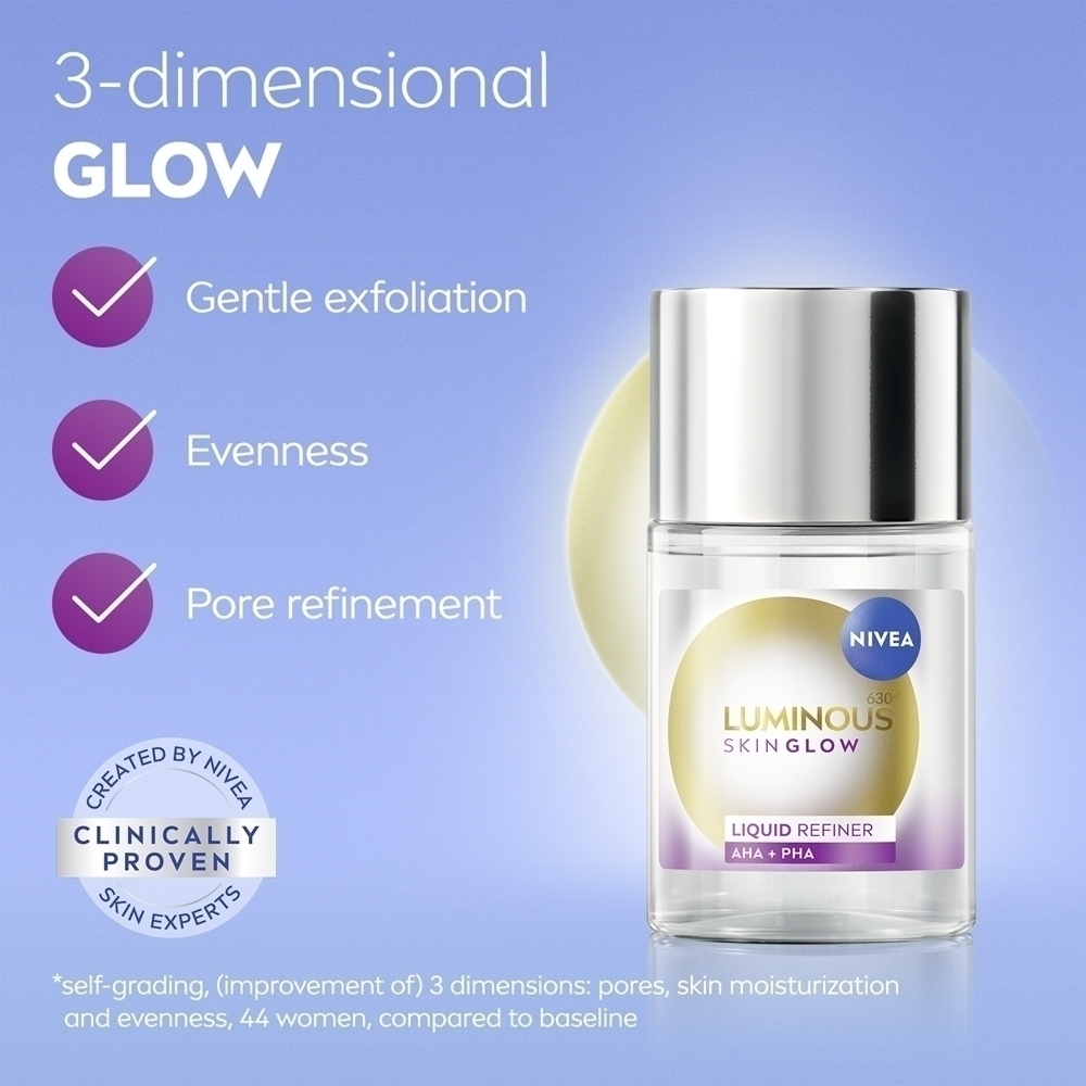 Омолаживающие средства по уходу за кожей Luminous 630 Skin Glow с эффектом сияния Nivea, 100 мл — фото 2