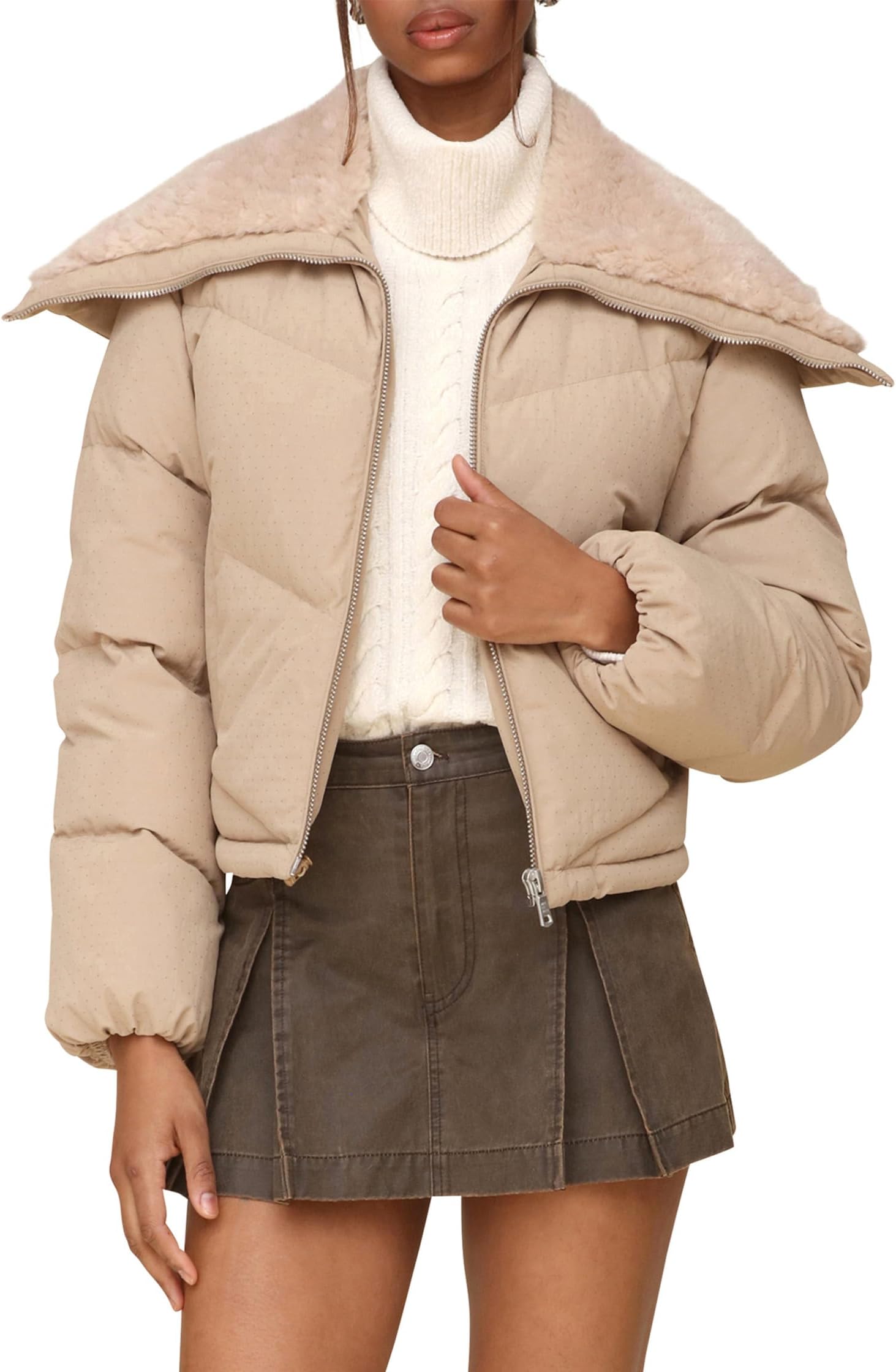 

Пуховик Avec Les Filles Thermalpuff Envelope Collar Puffer, песочный