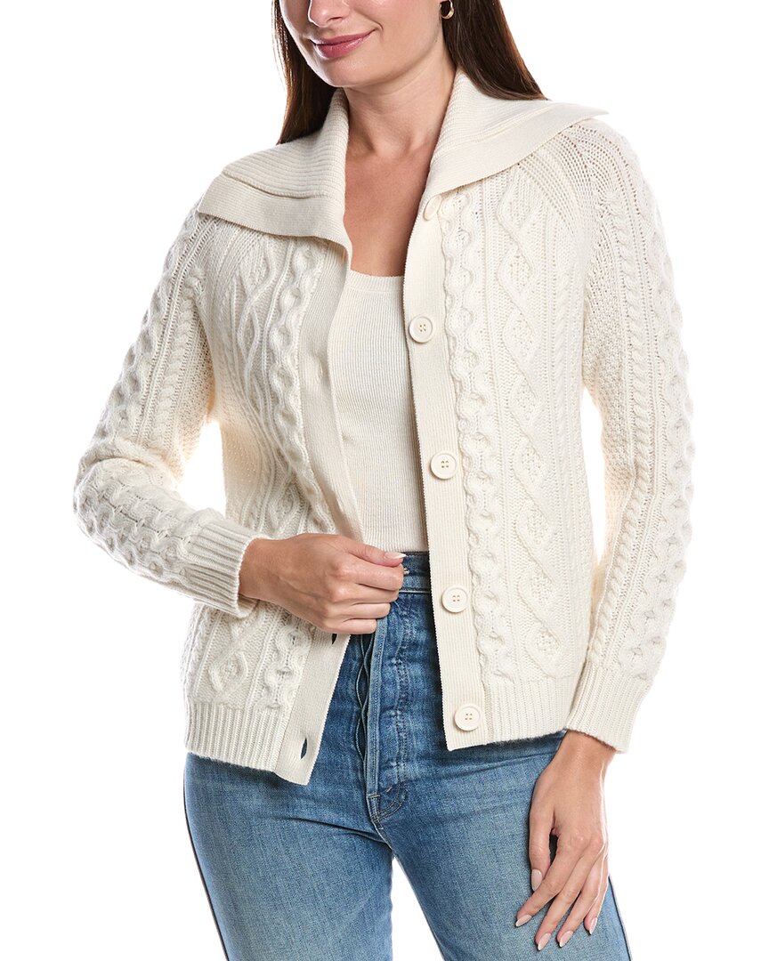 

Форте Кашемир Люкс Кейбл Кашемировый кардиган Forte Cashmere, белый